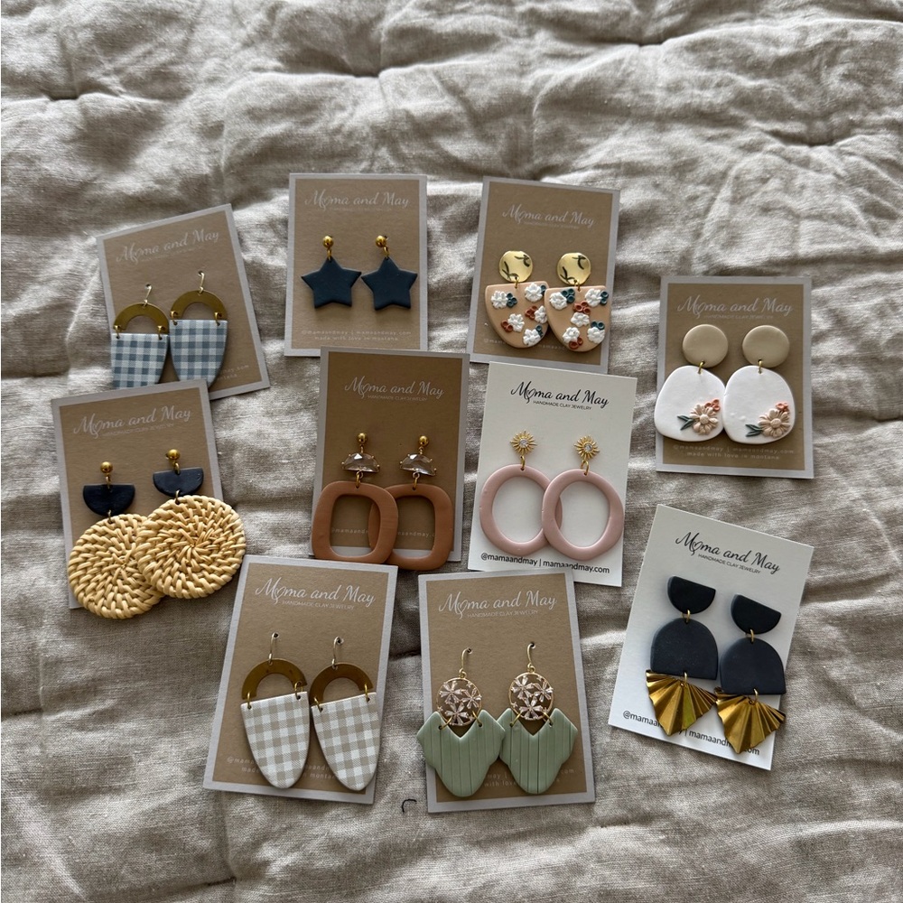 10 Pairs Clay Earrings